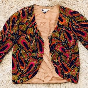1960s Vintage Mr. Karn of California Velveteen Paisley Women’s Blazer